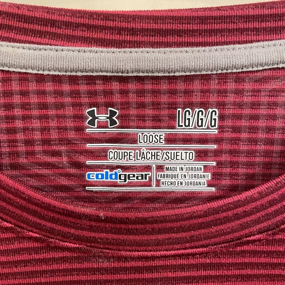 Under Armour, Long Sleeve, Large, Dark Red